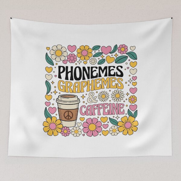 Item preview, Phonemes Graphemes Caffeine Teacher Coffee Lover School Day designed and sold by hemagamo.