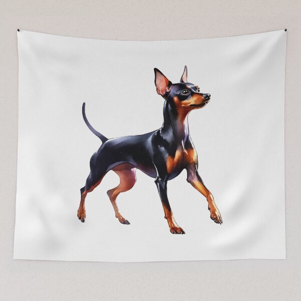 Item preview, Elegant Miniature Pinscher Watercolor Art designed and sold by OlyvieArt.