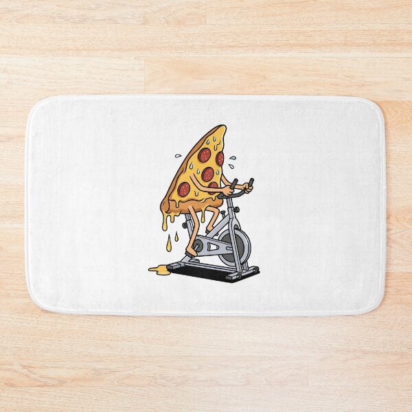 Item preview, Funny Sweating Pizza Slice On Exercise Bike designed and sold by Rare By Hero.