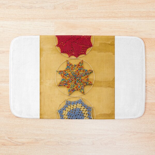 Item preview, Colorful Crochet Wall Hangings On Yellow Rustic Wall — Bohemian Handmade Textile Decor designed and sold by Nmallia.