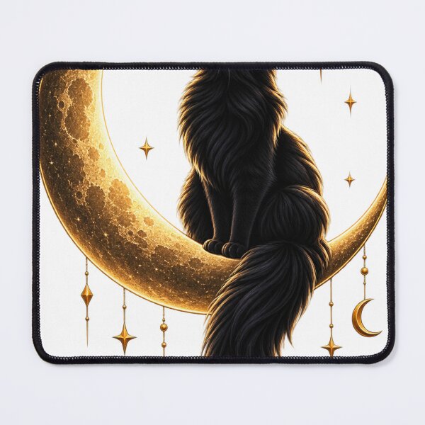 Item preview, Black Cat on Crescent Moon | Mystical Cat Night Design | Celestial Cat Lover Gift designed and sold by Skedart.
