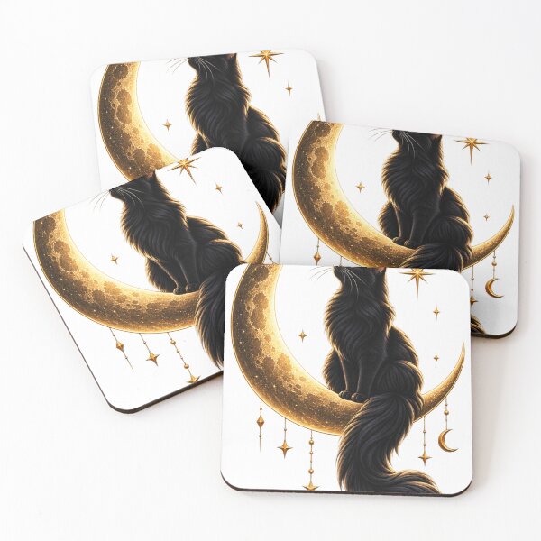 Item preview, Black Cat on Crescent Moon | Mystical Cat Night Design | Celestial Cat Lover Gift designed and sold by Skedart.