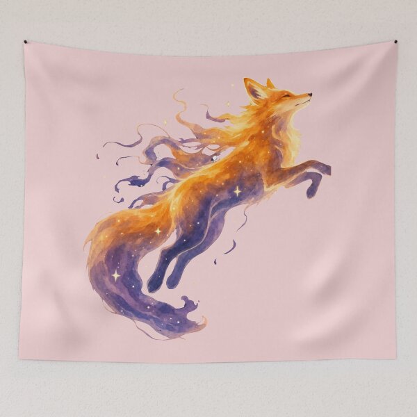 Item preview, mystical watercolor fox designed and sold by introvertarts.