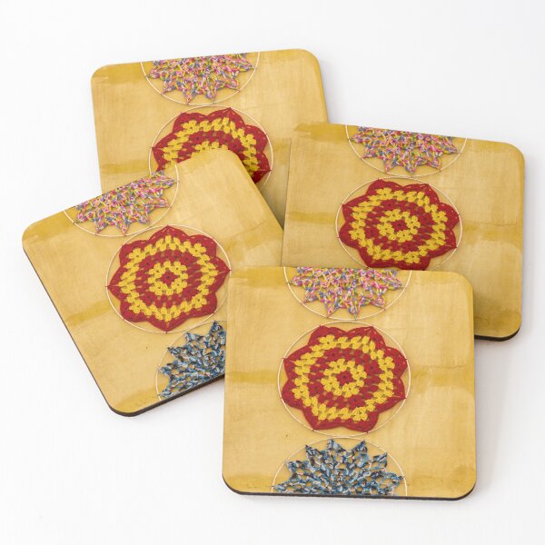 Item preview, Colorful Crochet Wall Hangings On Yellow Rustic Wall — Bohemian Handmade Textile Decor designed and sold by Nmallia.