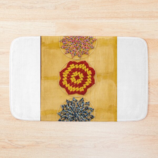 Item preview, Colorful Crochet Wall Hangings On Yellow Rustic Wall — Bohemian Handmade Textile Decor designed and sold by Nmallia.