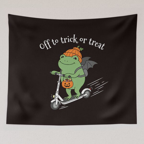 Item preview, Off To Trick Or Treat Pumpkin Spooky Halloween Frog Scooter designed and sold by w66aboo.