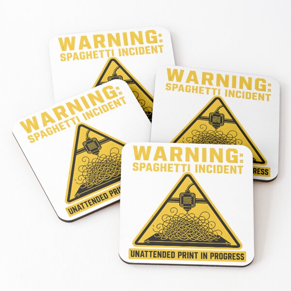 Item preview, Warning Spaghetti Incident Nozzle Clog Funny 3D Printing designed and sold by ThirdShiftLab.