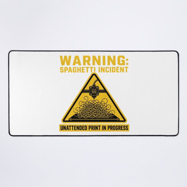 Item preview, Warning Spaghetti Incident Nozzle Clog Funny 3D Printing designed and sold by ThirdShiftLab.