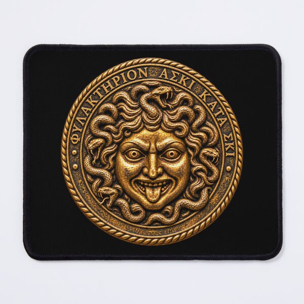 Item preview, Ancient Gold Gorgoneion Medusa Protective Amulet designed and sold by Anyshca.