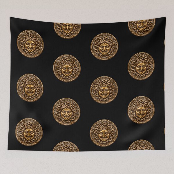Item preview, Ancient Gold Gorgoneion Medusa Protective Amulet designed and sold by Anyshca.