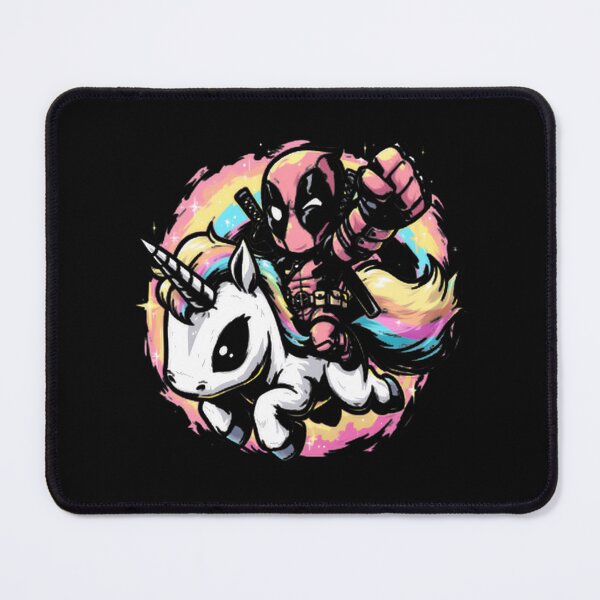 Item preview, Deadpool Riding Rainbow Unicorn Chibi designed and sold by VenettaDesena.