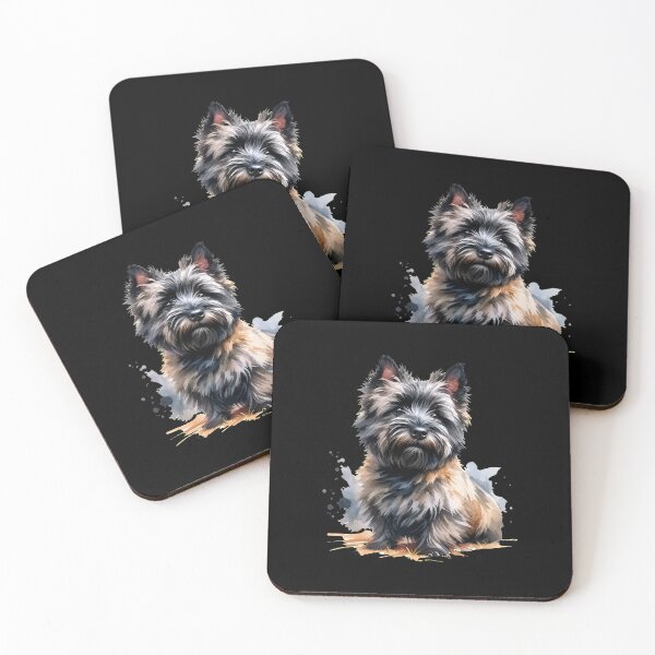 Item preview, Watercolor Cairn Terrier Dog Portrait Art designed and sold by OlyvieArt.