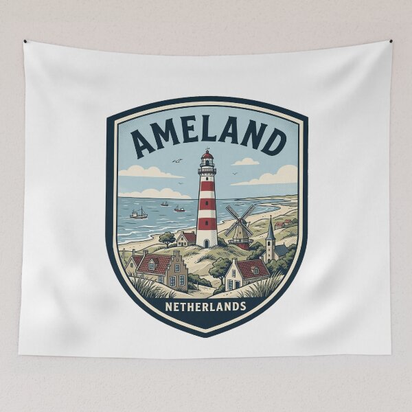 Item preview, Vintage Ameland Netherlands Lighthouse Coastal Badge designed and sold by k3rstman1.