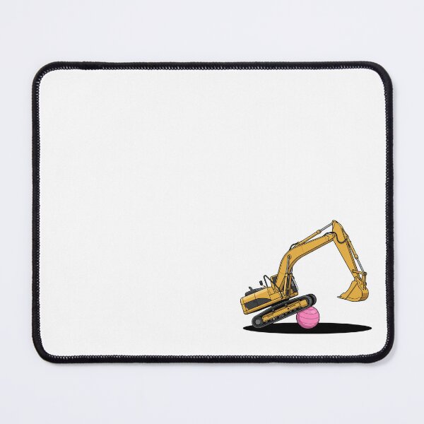 Item preview, Yellow Excavator Stretching On Pink Pilates Ball designed and sold by Rare By Hero.