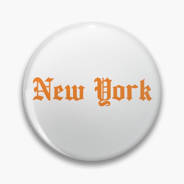 Item preview, New York in orange gothic text designed and sold by Hoods and Boros.