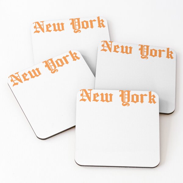 Item preview, New York in orange gothic text designed and sold by Hoods and Boros.