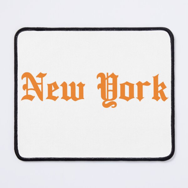 Item preview, New York in orange gothic text designed and sold by Hoods and Boros.