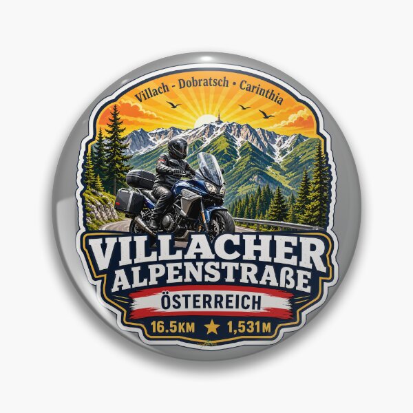 Item preview, Villach Alpine Road Austria Villacher Alpenstrasse Motorcycle Sticker TShirt 01 designed and sold by OuterShellUK.