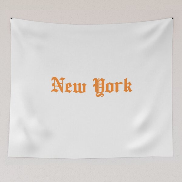 Item preview, New York in orange gothic text designed and sold by Hoods and Boros.