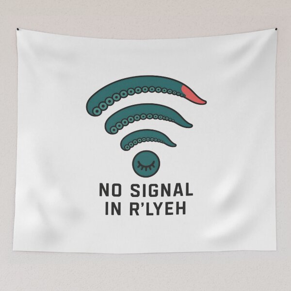 Item preview, Lovecraft No Signal in R'lyeh – Tentacle Wi-Fi designed and sold by Fenay Designs.