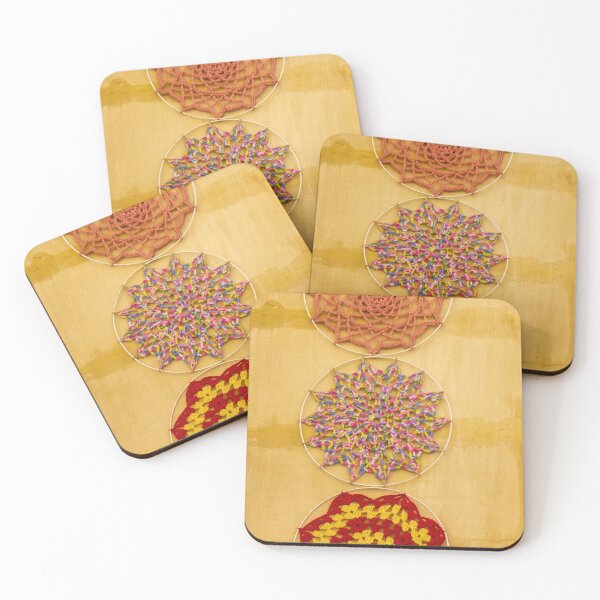 Item preview, Colorful Crochet Wall Hangings On Yellow Rustic Wall — Bohemian Handmade Textile Decor designed and sold by Nmallia.