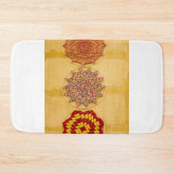 Item preview, Colorful Crochet Wall Hangings On Yellow Rustic Wall — Bohemian Handmade Textile Decor designed and sold by Nmallia.
