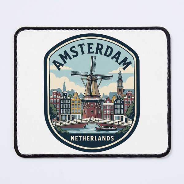 Item preview, Vintage Amsterdam Netherlands Windmill Travel Badge designed and sold by k3rstman1.