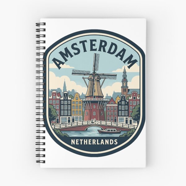 Item preview, Vintage Amsterdam Netherlands Windmill Travel Badge designed and sold by k3rstman1.