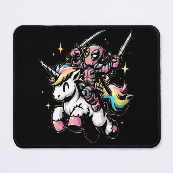 Item preview, Deadpool Riding Rainbow Unicorn Chibi designed and sold by VenettaDesena.