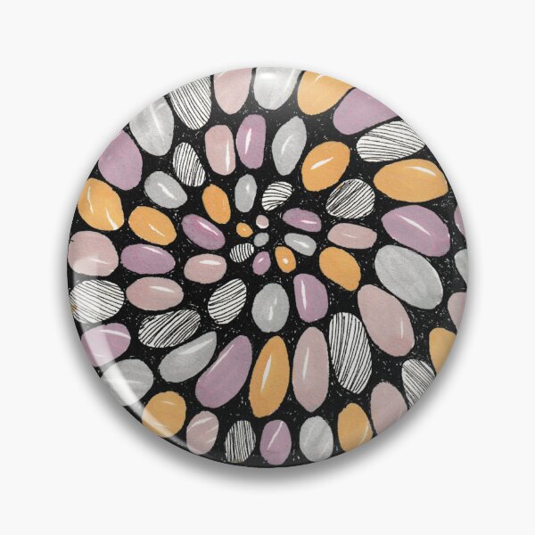 Item preview, Pastel Pebble Mosaic Spiral Pattern on Black designed and sold by O & A.
