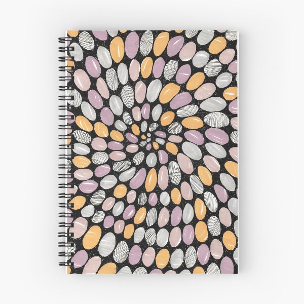 Item preview, Pastel Pebble Mosaic Spiral Pattern on Black designed and sold by O & A.
