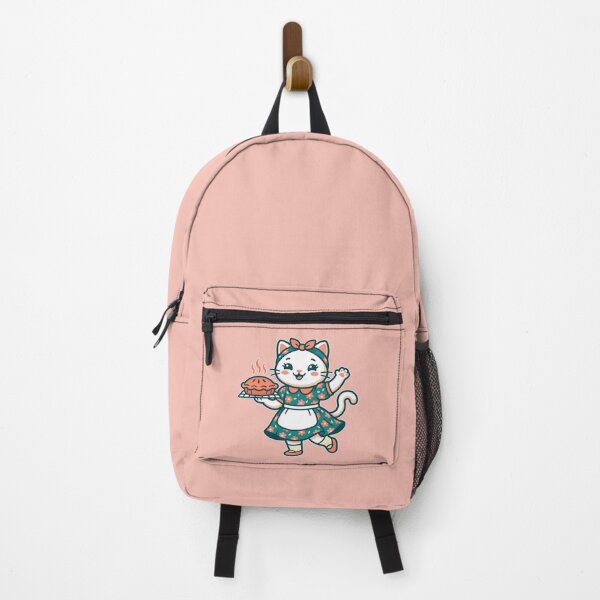 Item preview, Happy Baker Cat: Teal Floral Dress & Fresh Pie designed and sold by CuteKats.