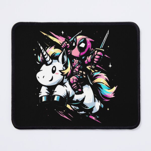Item preview, Deadpool Riding Rainbow Unicorn Chibi designed and sold by VenettaDesena.