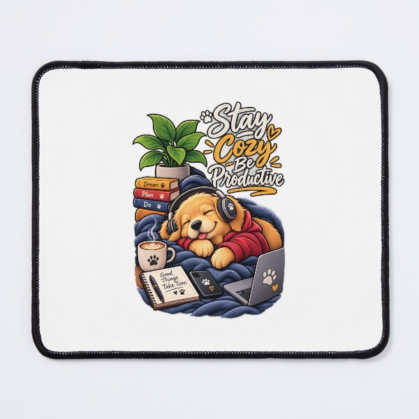 Item preview, Stay Cozy Be Productive Cute Dog Design designed and sold by lovepower.