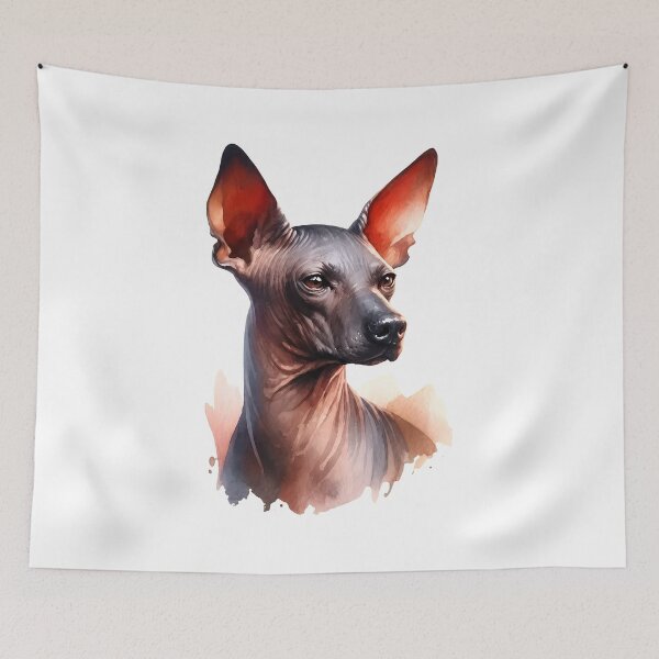 Item preview, Xoloitzcuintli Dog Watercolor Portrait Art designed and sold by OlyvieArt.