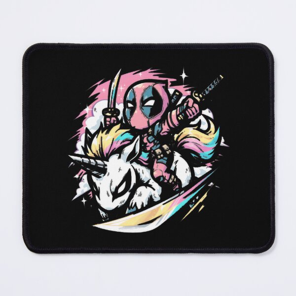 Item preview, Deadpool Riding Rainbow Unicorn Chibi designed and sold by VenettaDesena.