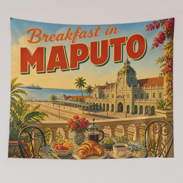 Item preview, Maputo, Mozambique: scenic-Style Painterly Travel Poster designed and sold by LSVart.