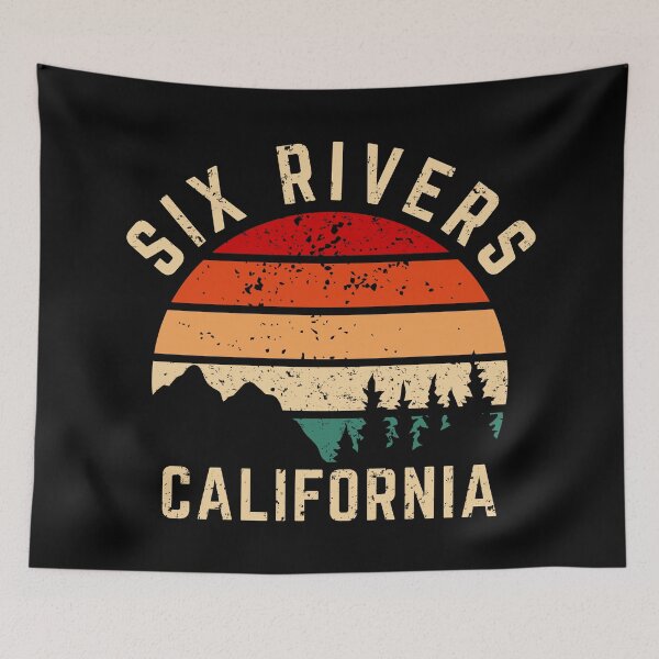 Item preview, Six Rivers California Vintage Retro Sunset designed and sold by ForzaDesigns.
