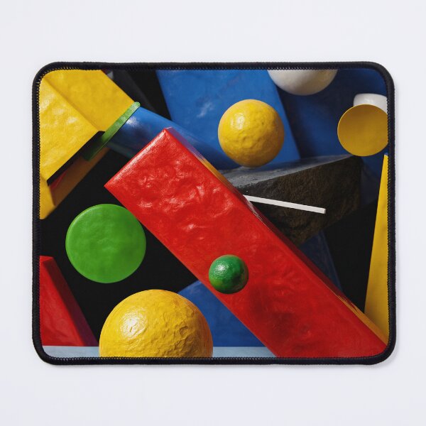 Item preview, Abstract 3D Geometric Floating Shapes with Vibrant Primary Colors designed and sold by Mike Kiev art.