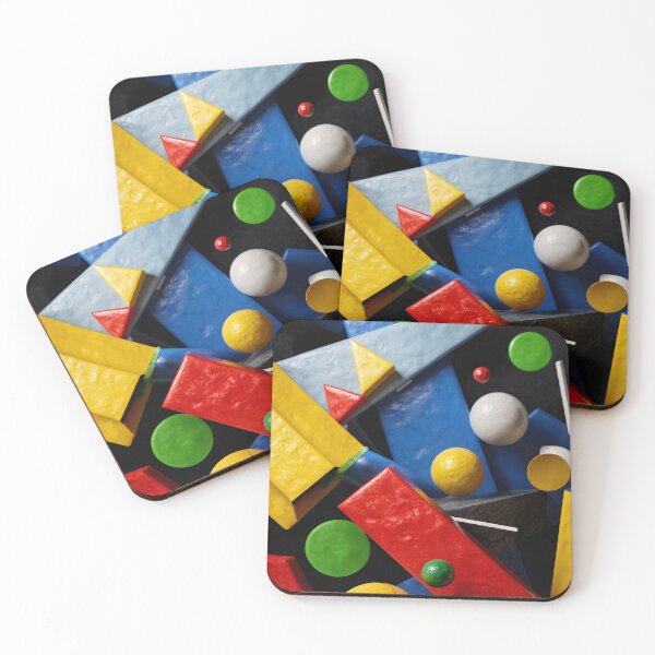 Item preview, Abstract 3D Geometric Floating Shapes with Vibrant Primary Colors designed and sold by Mike Kiev art.