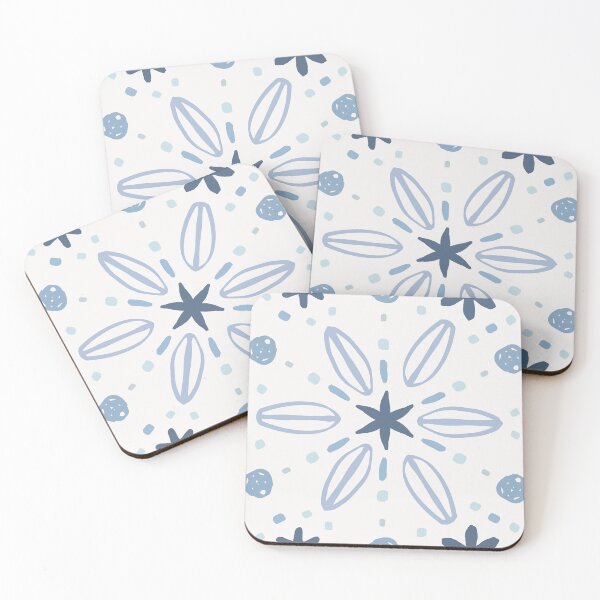 Item preview, Blue and white winter flower pattern by Beliris Creations designed and sold by BelirisCréations.