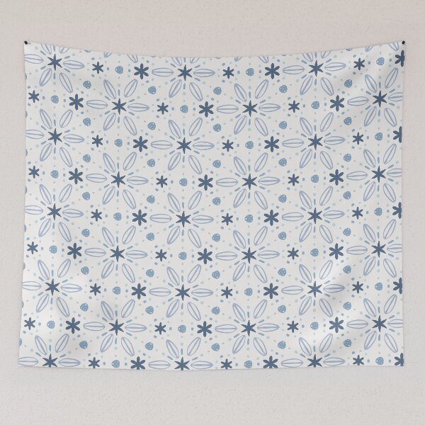 Item preview, Blue and white winter flower pattern by Beliris Creations designed and sold by BelirisCréations.