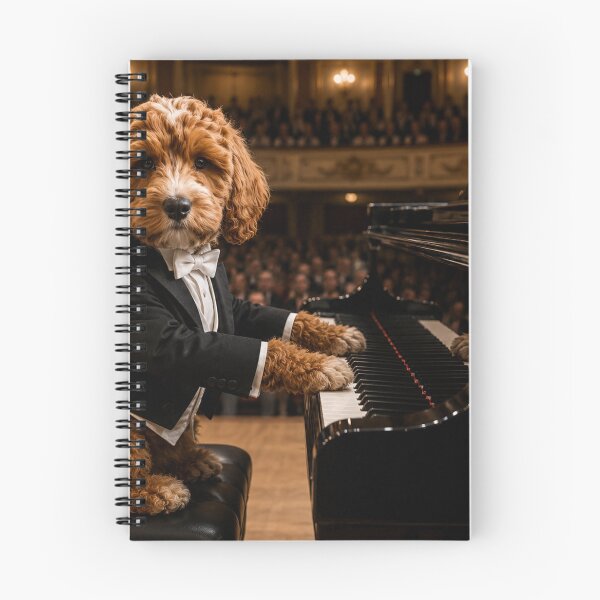 Item preview, Cockapoo Pianist Performing on Grand Piano in Concert Hall designed and sold by Paul Thompson Photography.