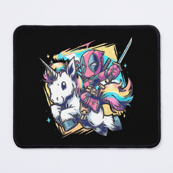 Item preview, Deadpool Riding Rainbow Unicorn Chibi designed and sold by VenettaDesena.