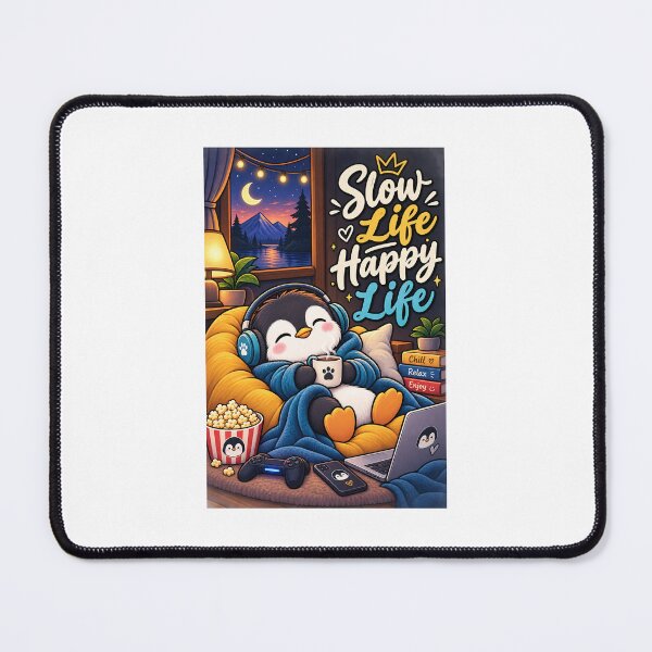 Item preview, Slow Life Happy Life Cute Penguin Design designed and sold by lovepower.