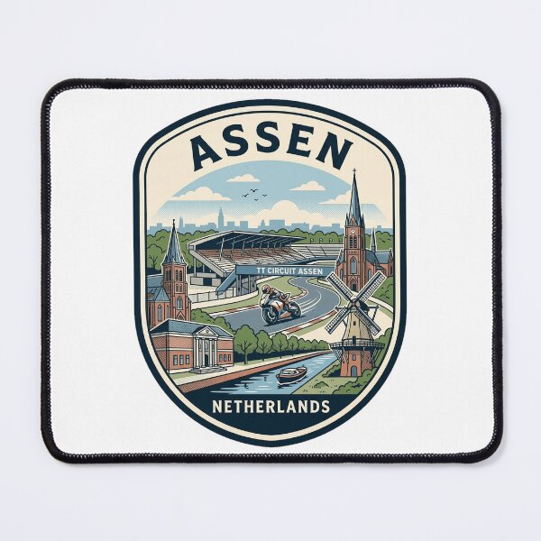 Item preview, Assen Netherlands Retro Motorcycle Racing Badge designed and sold by k3rstman1.