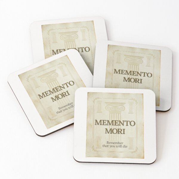 Item preview, Memento Mori - Elegant Script Stoic Quote - Black and Gold Version designed and sold by Stoic Core.