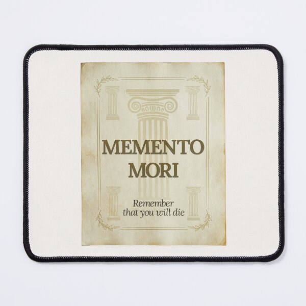 Item preview, Memento Mori - Elegant Script Stoic Quote - Black and Gold Version designed and sold by Stoic Core.