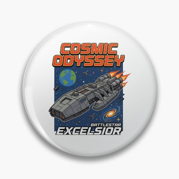 Item preview, Cosmic Odyssey - Battlestar Excelsior - Retro Sci-Fi Spaceship   designed and sold by TontikDesign.
