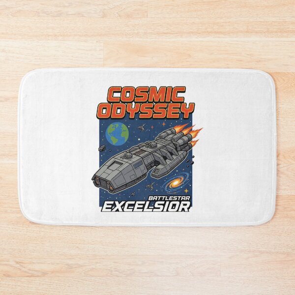 Item preview, Cosmic Odyssey - Battlestar Excelsior - Retro Sci-Fi Spaceship   designed and sold by TontikDesign.